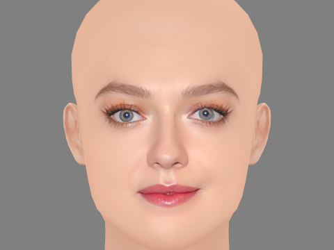 Dakota Fanning Head - No Hair - Low poly head for game Model 3D