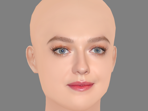 Dakota Fanning Head - No Hair - Low poly head for game Model 3D