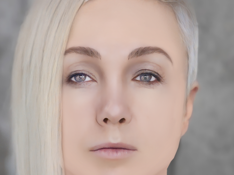 Darya Moroz Head - No Hair - Low poly head for game 3D Model