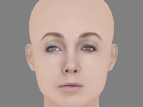 Darya Moroz Head - No Hair - Low poly head for game 3Dモデル