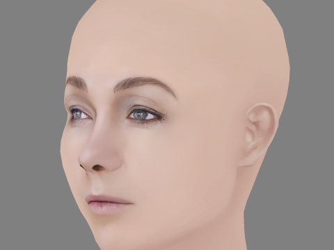 Darya Moroz Head - No Hair - Low poly head for game 3Dモデル