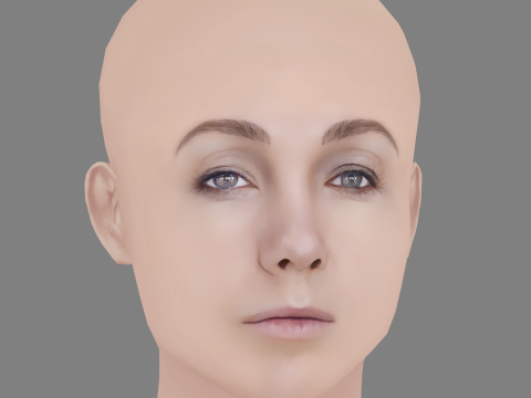 Darya Moroz Head - No Hair - Low poly head for game 3Dモデル