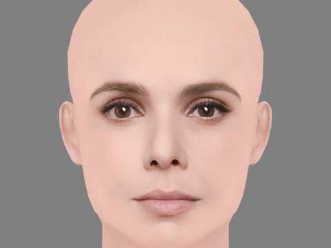 Debora Falabella Head - No Hair - Low poly head for game 3D मॉडल