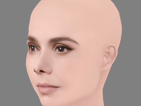 Debora Falabella Head - No Hair - Low poly head for game 3D मॉडल