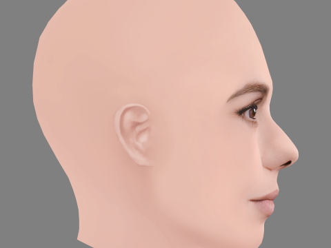 Debora Falabella Head - No Hair - Low poly head for game 3D मॉडल