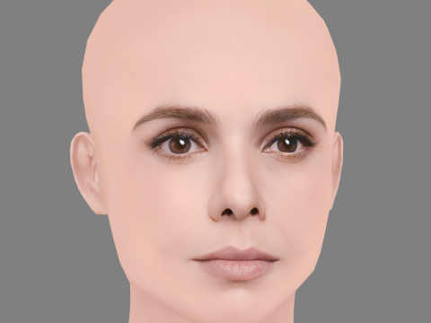 Debora Falabella Head - No Hair - Low poly head for game 3D मॉडल