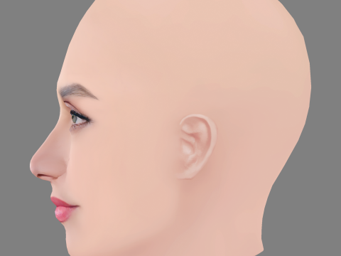 Debora Nascimento Head - No Hair - Low poly head for game Modello 3D