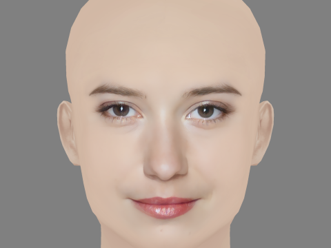 Deborah Francois Head - No Hair - Low poly head for game 3D 模型
