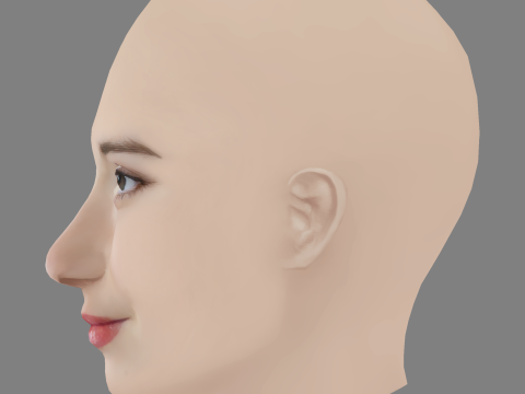 Deborah Francois Head - No Hair - Low poly head for game 3D 模型