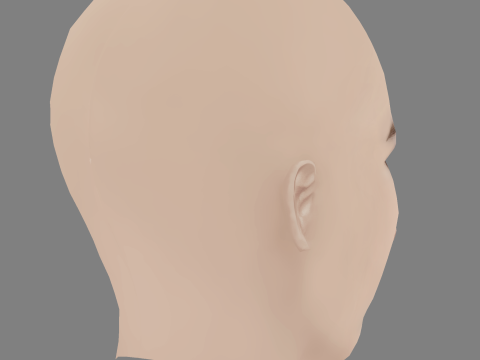 Deborah Francois Head - No Hair - Low poly head for game 3D 模型