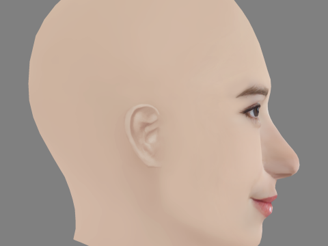 Deborah Francois Head - No Hair - Low poly head for game 3D 模型