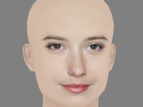 Deborah Francois Head - No Hair - Low poly head for game 3D 模型