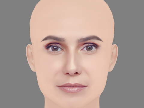 Deborah Secco Head - No Hair - Low poly head for game 3D Model