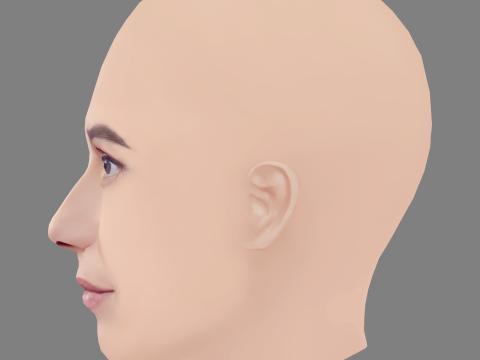 Deborah Secco Head - No Hair - Low poly head for game 3D Model