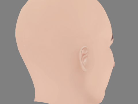 Deborah Secco Head - No Hair - Low poly head for game 3D Model