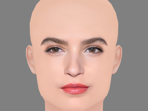 Alma Jodorowsky Head - No Hair - Low poly head for game Modelo 3D