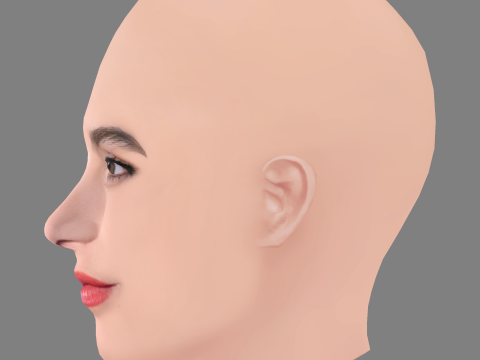Alma Jodorowsky Head - No Hair - Low poly head for game Modelo 3D