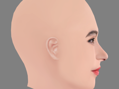 Alma Jodorowsky Head - No Hair - Low poly head for game Modelo 3D
