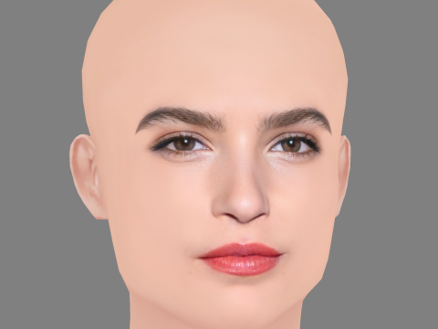 Alma Jodorowsky Head - No Hair - Low poly head for game Modelo 3D