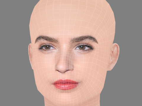 Alma Jodorowsky Head - No Hair - Low poly head for game Modelo 3D