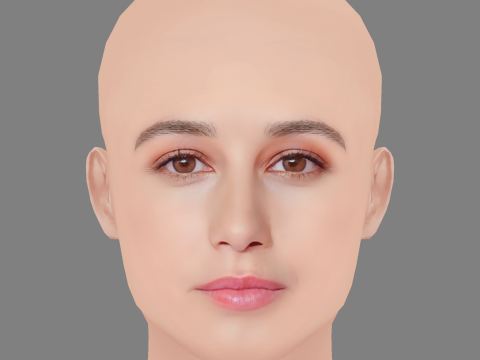 Amaia Aberasturi Head - No Hair - Low poly head for game 3D Model