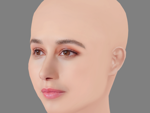 Amaia Aberasturi Head - No Hair - Low poly head for game 3D Model
