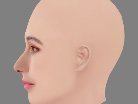 Amaia Aberasturi Head - No Hair - Low poly head for game 3D Model