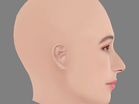 Amaia Aberasturi Head - No Hair - Low poly head for game 3D Model