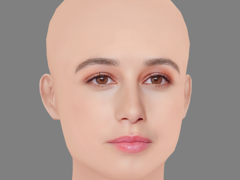 Amaia Aberasturi Head - No Hair - Low poly head for game 3D Model