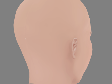 Amanda Fix Head - No Hair - Low poly head for game Modelo 3D