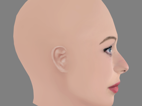 Amanda Fix Head - No Hair - Low poly head for game Modelo 3D