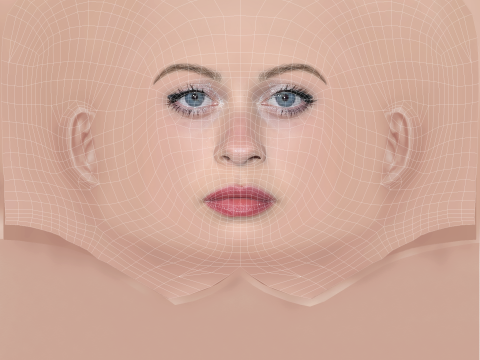 Amanda Fix Head - No Hair - Low poly head for game Modelo 3D