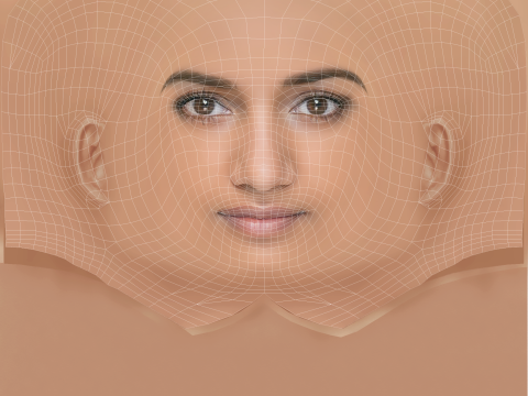 Amita Suman Head - No Hair - Low poly head for game 3D Model
