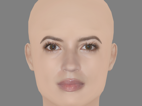Ana Fernandez Head - No Hair - Low poly head for game 3D 模型