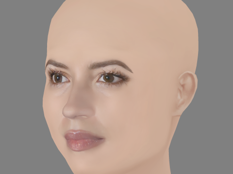 Ana Fernandez Head - No Hair - Low poly head for game 3D 模型