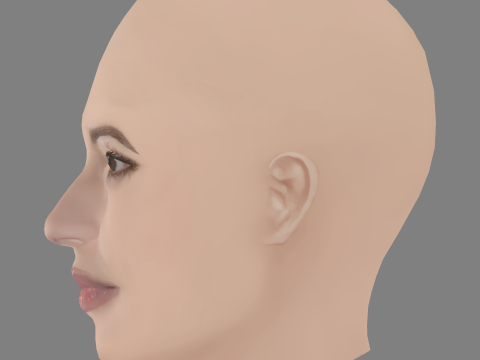Ana Fernandez Head - No Hair - Low poly head for game 3D 模型