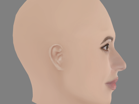 Ana Fernandez Head - No Hair - Low poly head for game 3D 模型