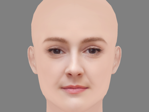Ana Polvorosa Head - No Hair - Low poly head for game 3D Model