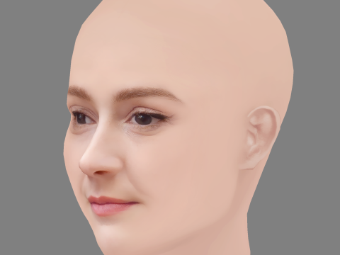 Ana Polvorosa Head - No Hair - Low poly head for game 3D Model