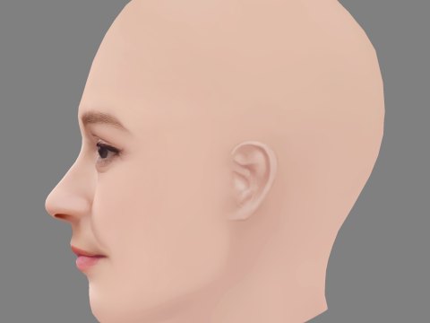 Ana Polvorosa Head - No Hair - Low poly head for game 3D Model