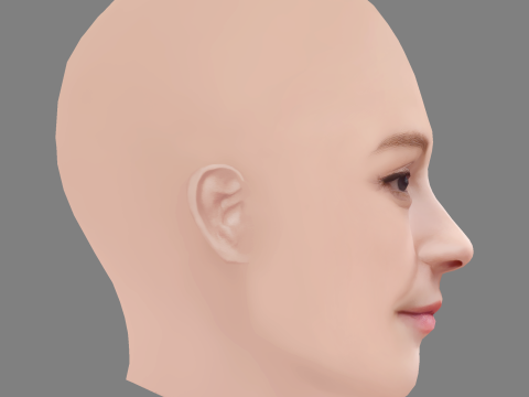 Ana Polvorosa Head - No Hair - Low poly head for game 3D Model