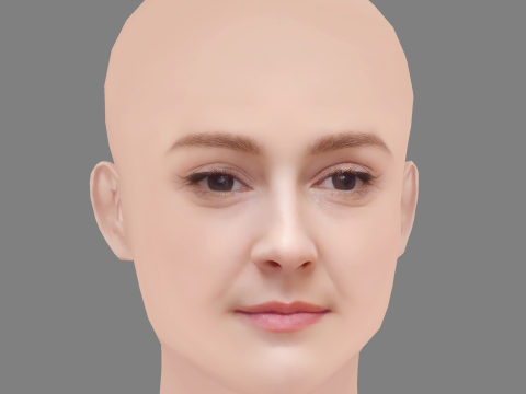 Ana Polvorosa Head - No Hair - Low poly head for game 3D Model