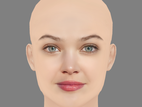 Ana Rujas Head - No Hair - Low poly head for game 3D Модель