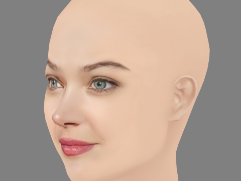 Ana Rujas Head - No Hair - Low poly head for game 3D Модель
