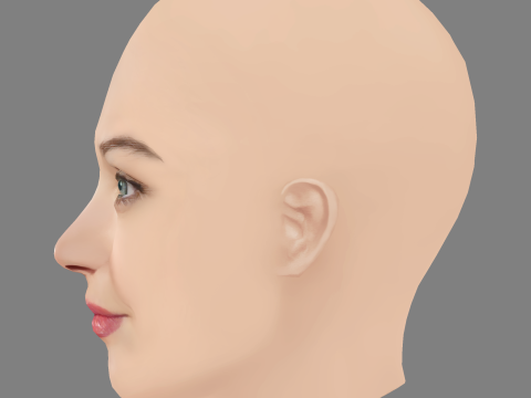 Ana Rujas Head - No Hair - Low poly head for game 3D Модель