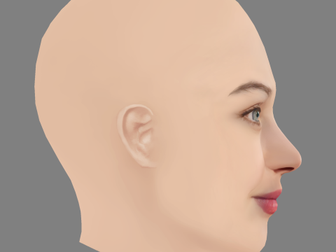 Ana Rujas Head - No Hair - Low poly head for game 3D Модель
