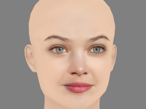 Ana Rujas Head - No Hair - Low poly head for game 3D Модель