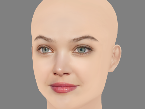 Ana Rujas Head - No Hair - Low poly head for game 3D Модель