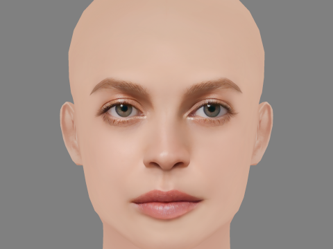 Ana Valeria Becerril Head - No Hair - Low poly head for game Model 3D