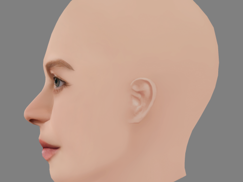 Ana Valeria Becerril Head - No Hair - Low poly head for game Model 3D